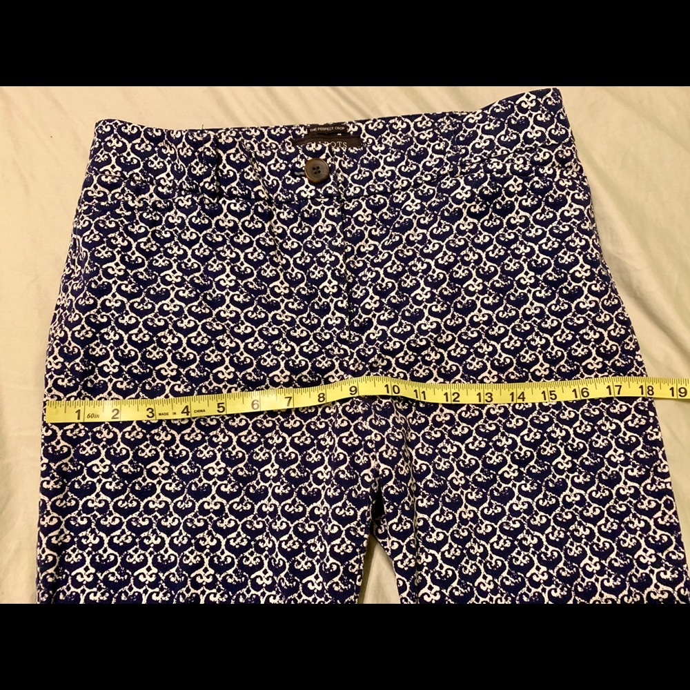 Talbots Navy/White Pattern Capris 6p - image 4